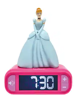 Lexibook - Disney Princess Cinderella Night Light Alarm Clock with Sounds - PURPLE