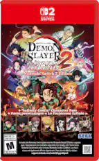 02 NINTENDO SWITCH
KIMETSU NO YAIBA DEMON SLAYER 2 THE HINOKAMI CHRONICLES Nintendo Switch 2 Edition
+ "Infinity Castle" Character Pass + Passe personnages "La Forteresse Infinie"
MATURE 17+ SEGA JEUNES ADULTES 17+
Includes the Nintendo Switch game and the Nintendo Switch 2 Edition upgrade pack. Upgrade pack also available separately. For details, visit: support.nintendo.com/switch2/upgradepack
Inclut le jeu Nintendo Switch et la mise à niveau Nintendo Switch 2 Edition. La mise à niveau est également offerte séparément. Pour plus de détails, visitez: support.nintendo.com/switch2/upgradepack
