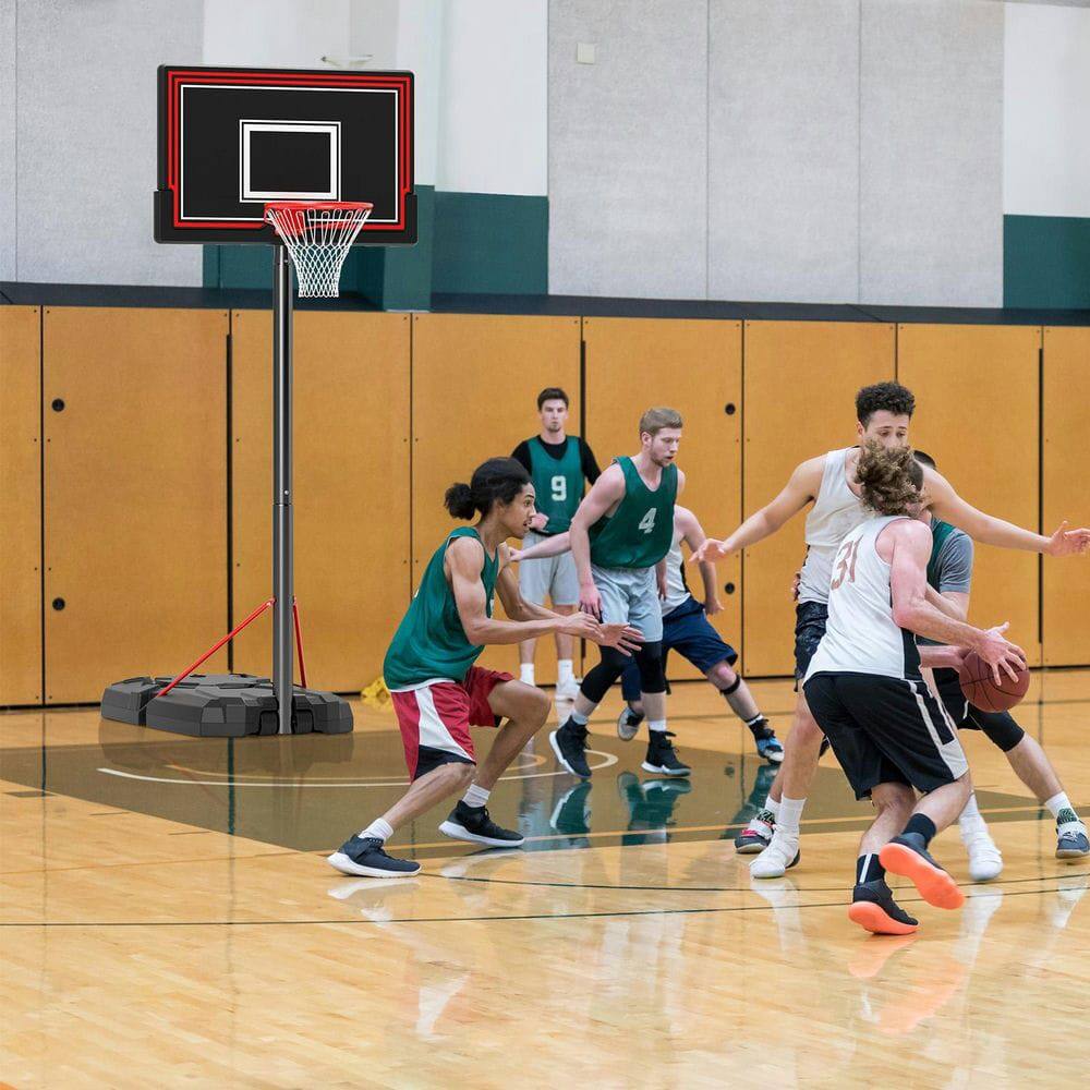 Alt View 4. Resenkos - Portable Height-Adjustable Basketball Hoop (7.5-10 FT) - Black - Black.