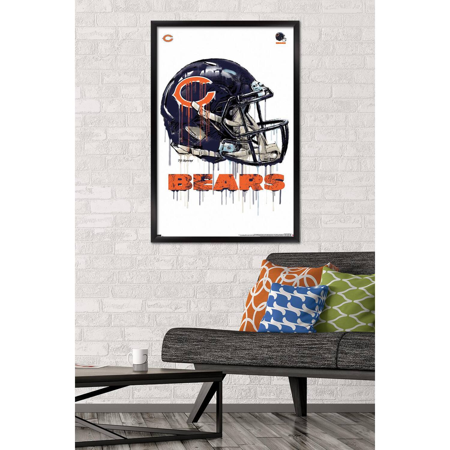 Alt View 1. Trends International - Chicago Bears 24.25'' x 35.75'' Framed Helmet Poster - Multicolor.
