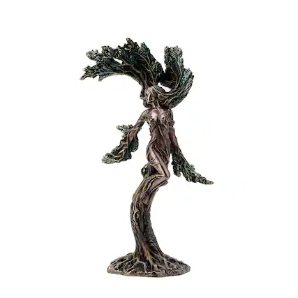 Front. Veronese Design - Bronze Finished Meliae The Forest Nymph Statue Greek Mythology - Bronze.