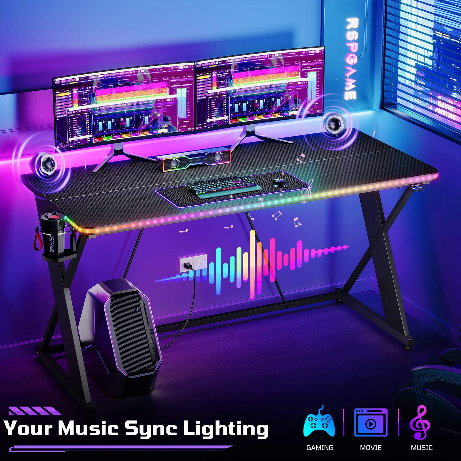 RSPGAME BA / ... O52GAME  
Your Music Sync Lighting  
GAMING MOVIE MUSIC