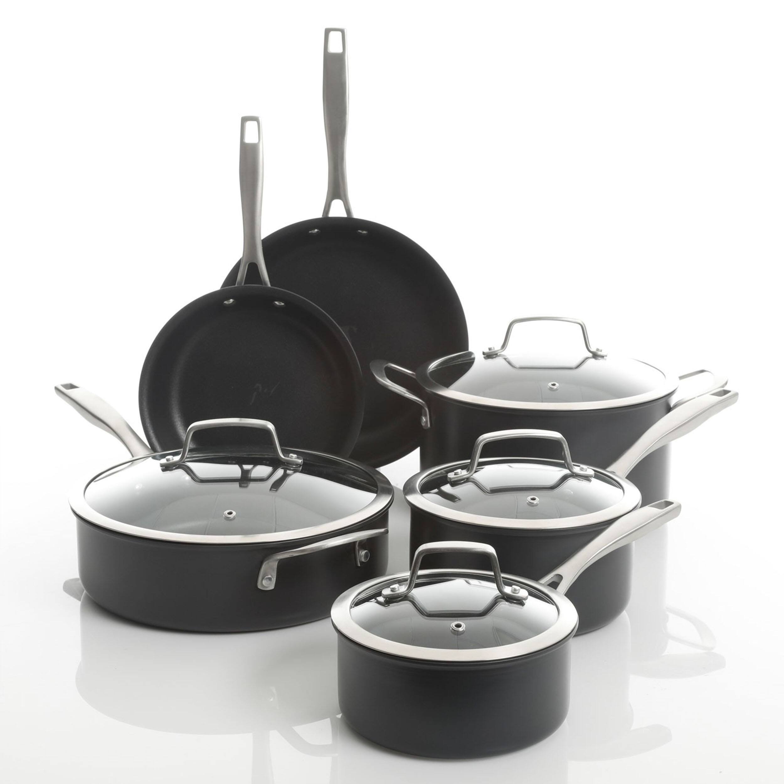 Alt View 7. Kenmore - Kenmore Pro Arbor Heights 10 Piece Nonstick Aluminum Cookware Set in Black - Black.