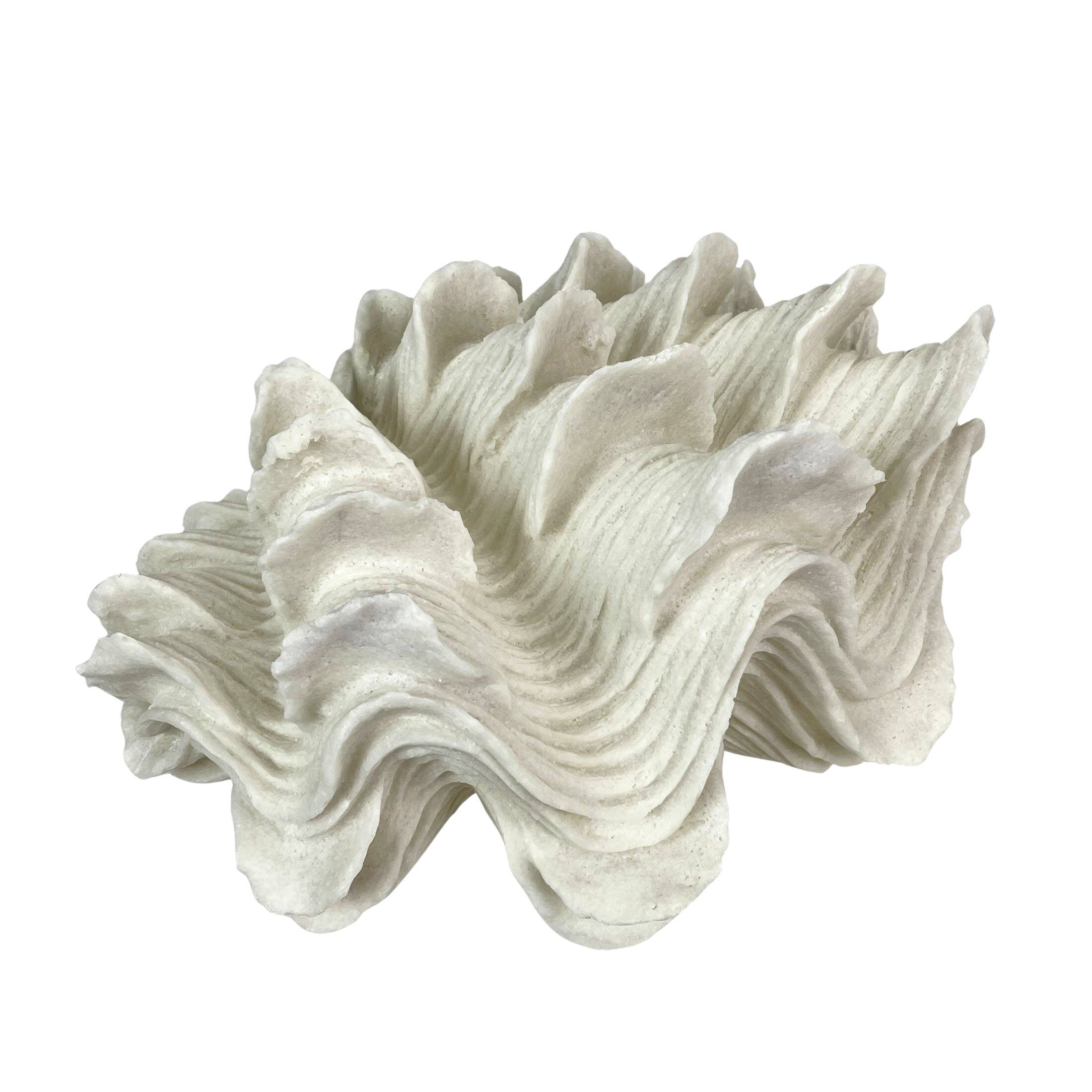 Front. Contrast Inc. - Squamosa Clam Accent Lamp Resin Shell Table Light 13" White Coastal Décor - White.