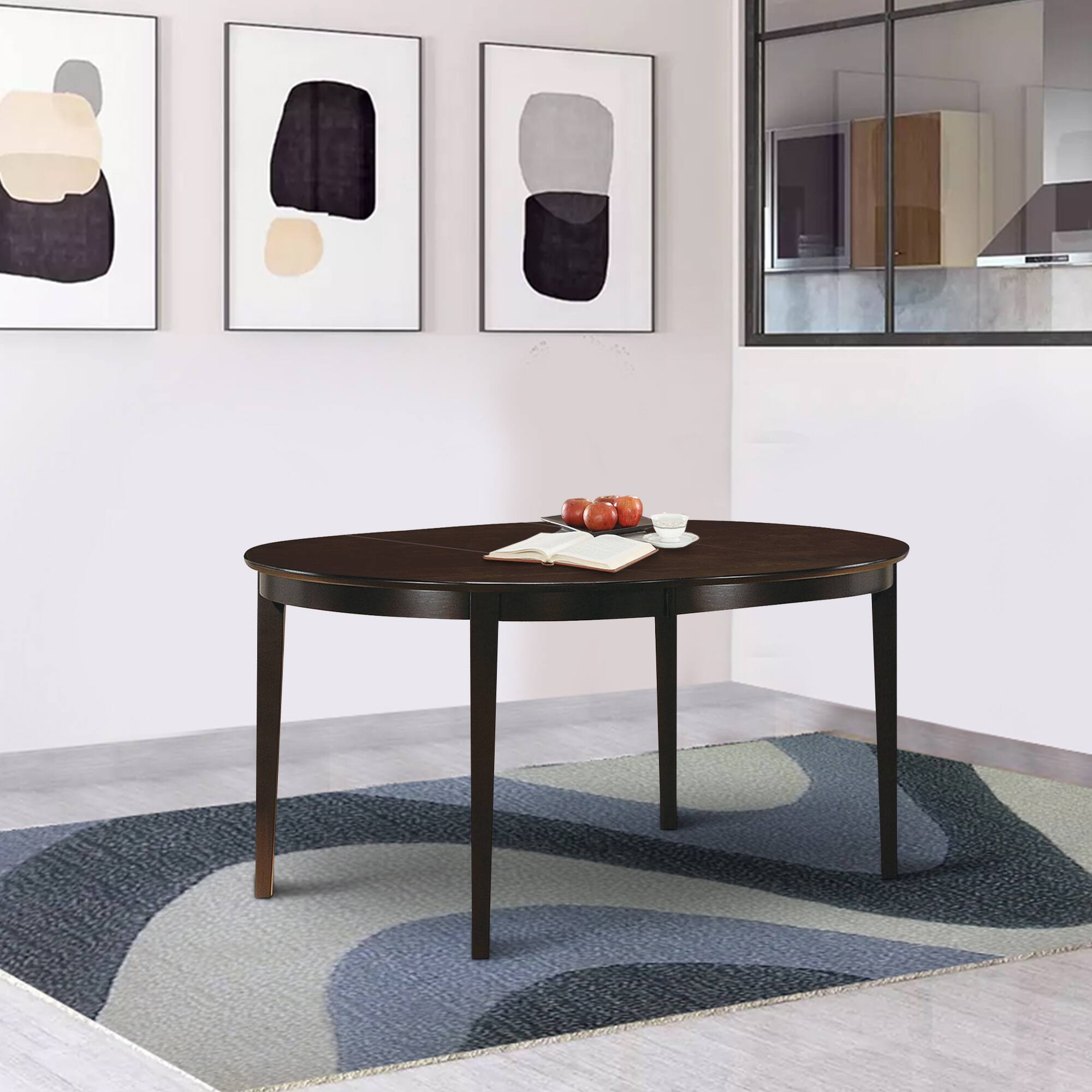 Alt View 2. Manhattan Lane - Modish Oval Shaped Wooden Dining Table - Brown.