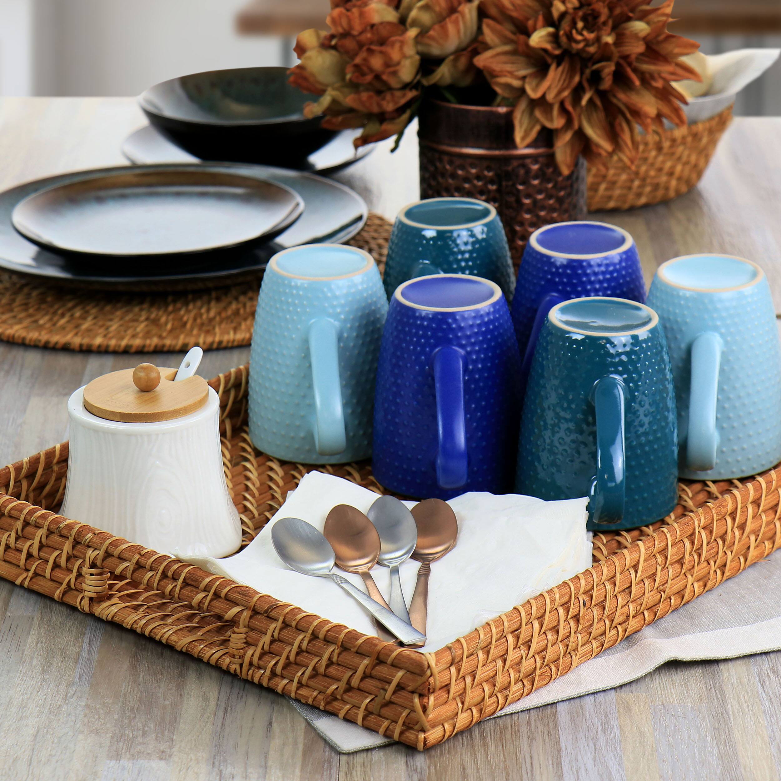 Alt View 5. Martha Stewart - Martha Stewart 16 Inch Rattan Woven Serving Tray in Brown - Brown.