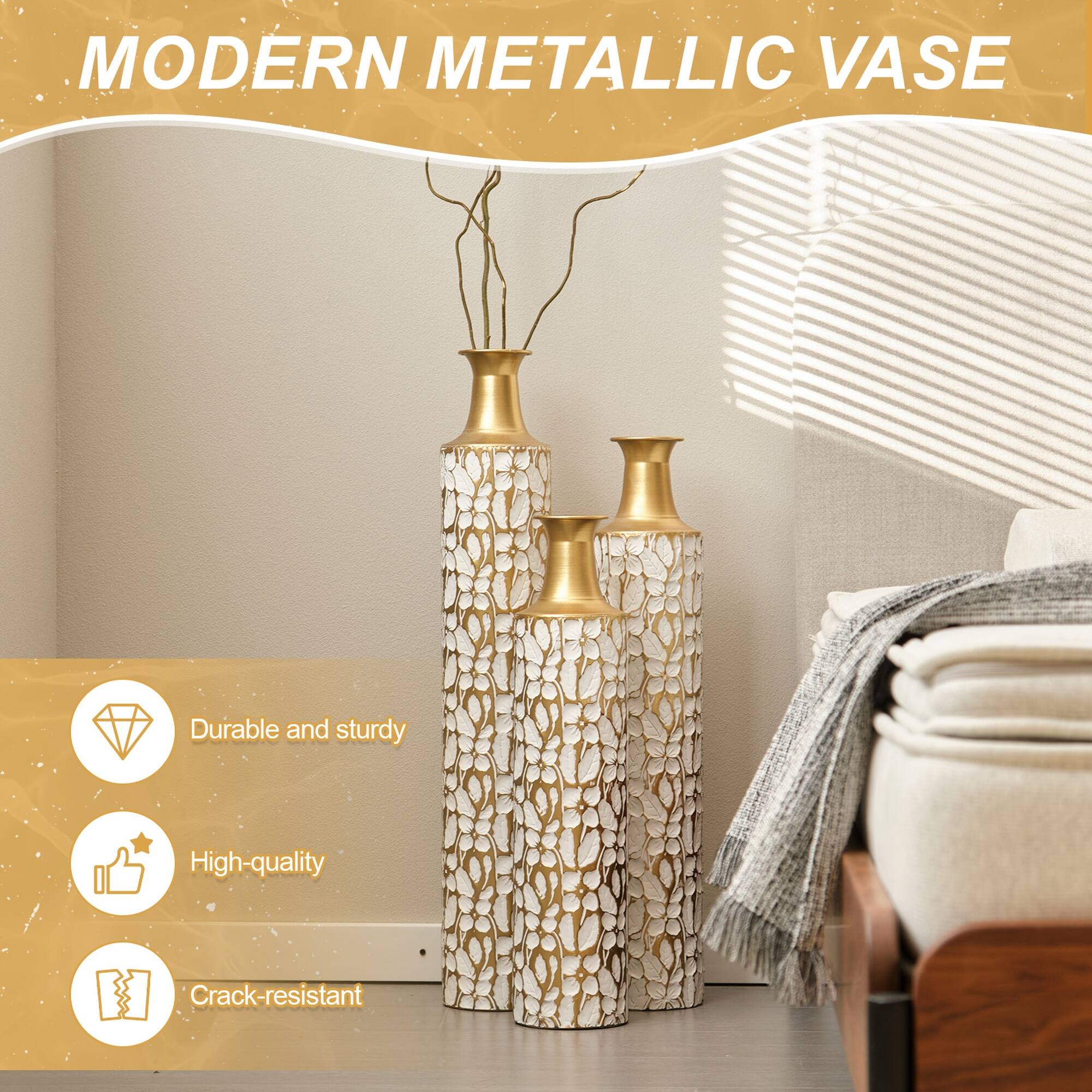 MODERN METALLIC VASE

- Durable and sturdy
- High-quality
- Crack-resistant