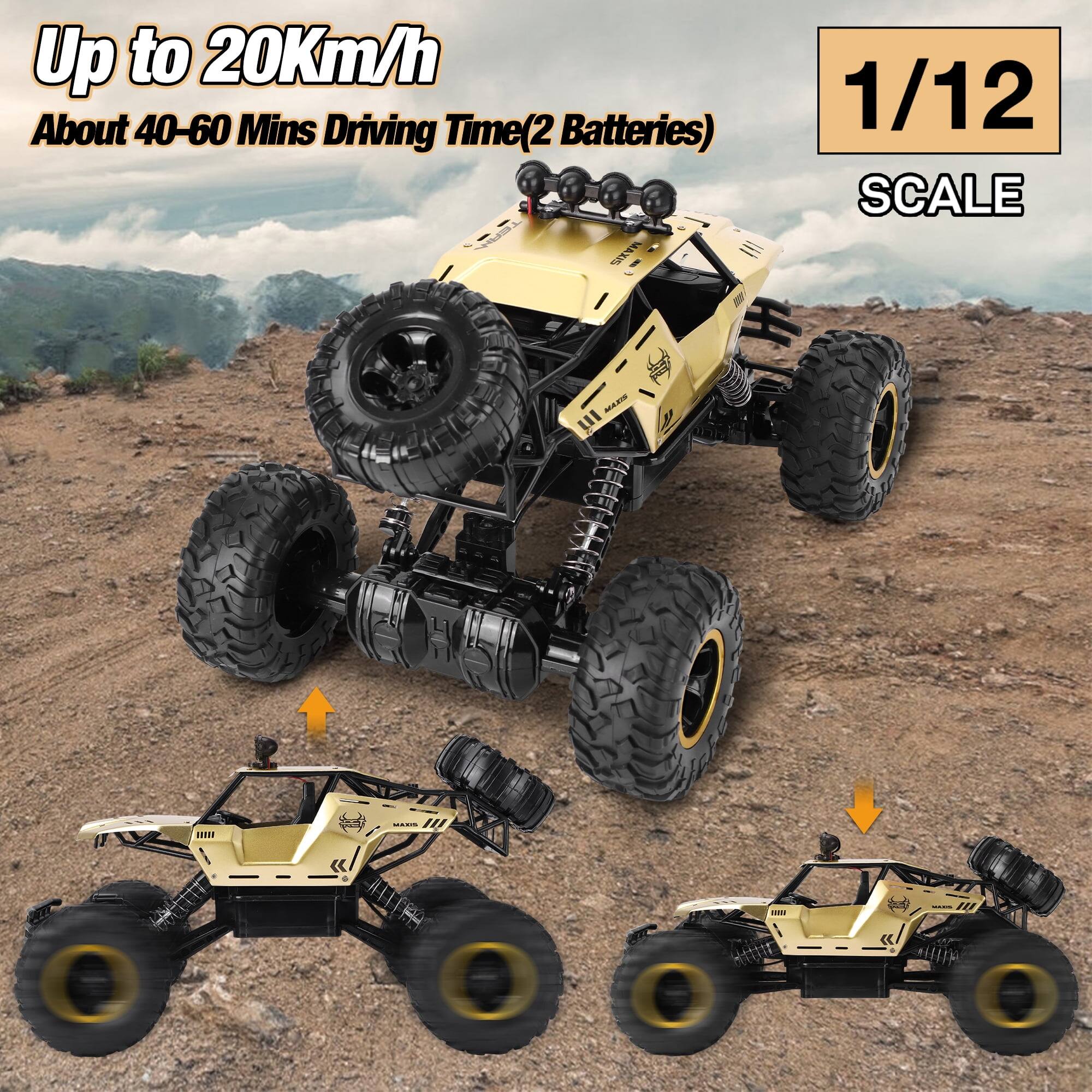 Wisairt 1:12 Scale Large RC Car, 4WD Remote Control Monster Truck, 2.4 ...