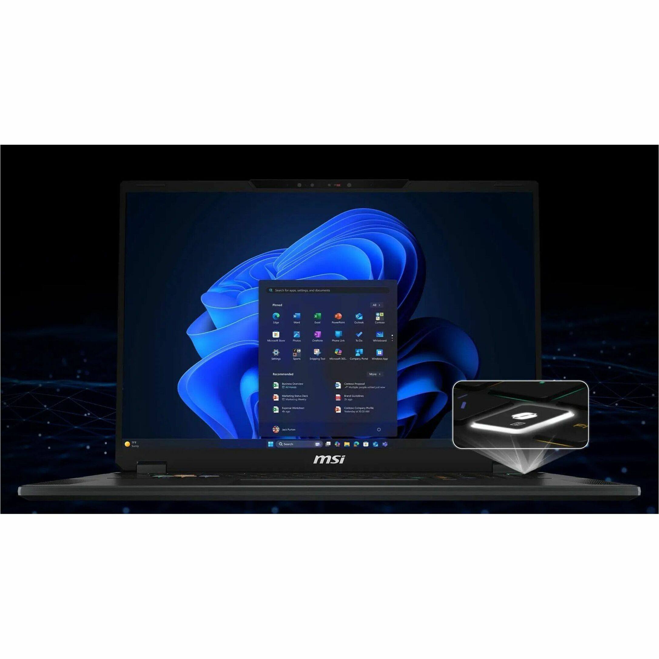 Alt View 26. MSI - 18" Gaming Laptop 3840 x 2400 () - Intel Core Ultra 9 275HX with 64GB Memory - GeForce RTX 5080 - 2 TB SSD - Midnight Black, Black.