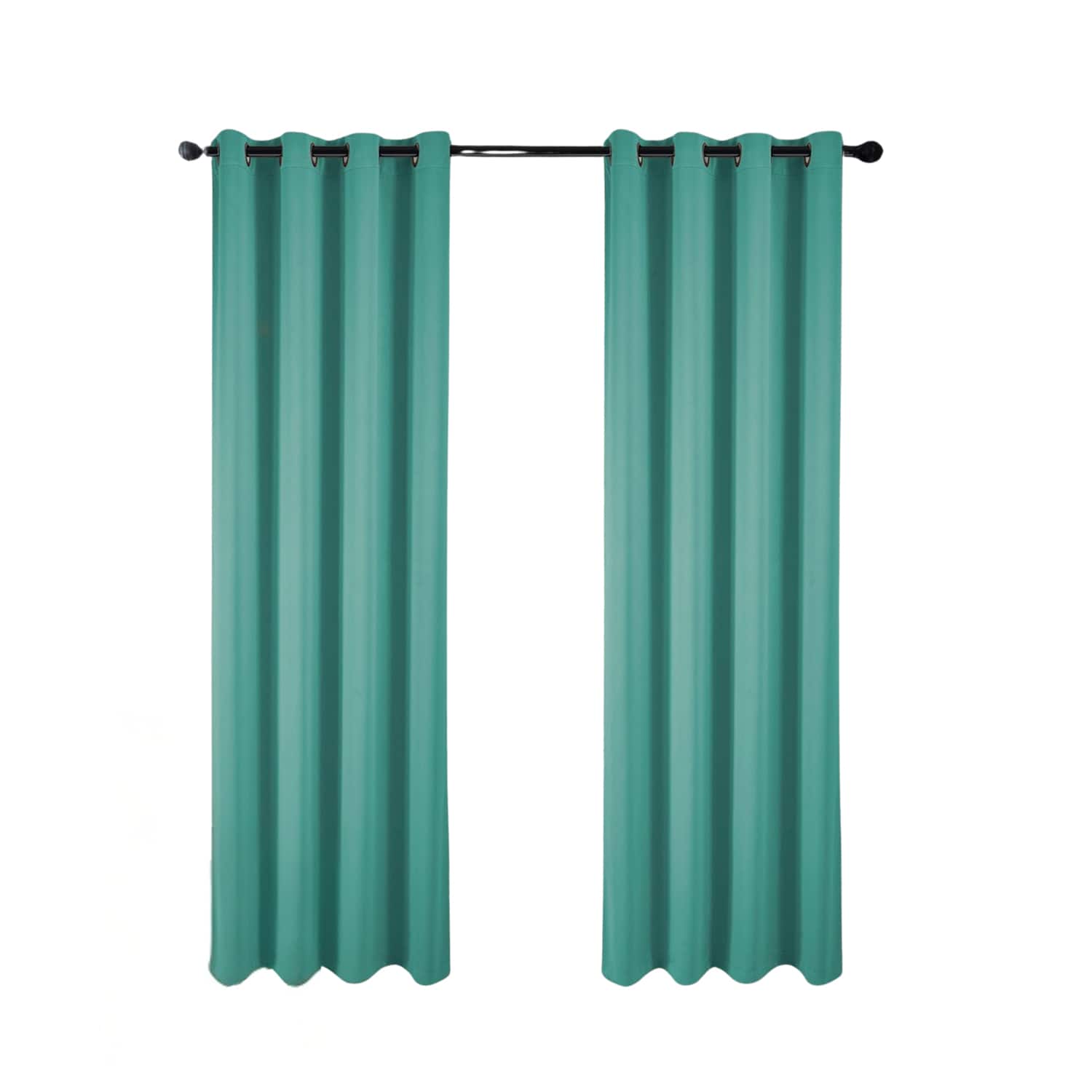 RT Designers Collection - 100% Polyester 250 GSM Riley 100% Blackout Grommet Panel 54" x 105" - Teal