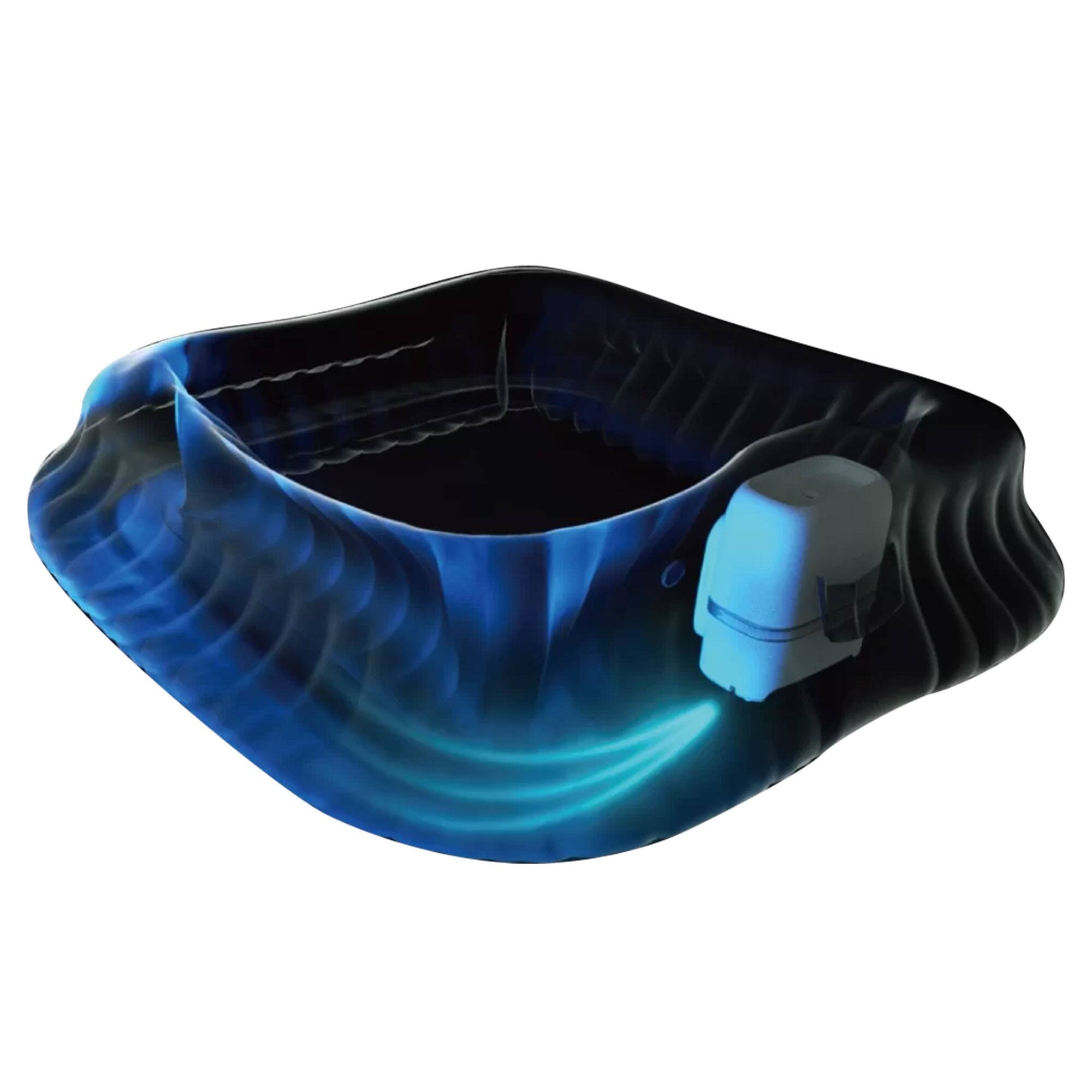 Alt View 10. MSpa - MSpa Round Inflatable Bubble Spa, 4 to 6 Person Hot Tub with LED Lights, Aurora - Black.