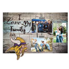 Fan Creations - Minnesota Vikings 11" x 19" I Love My Family Clip Photo Frame - Multicolor