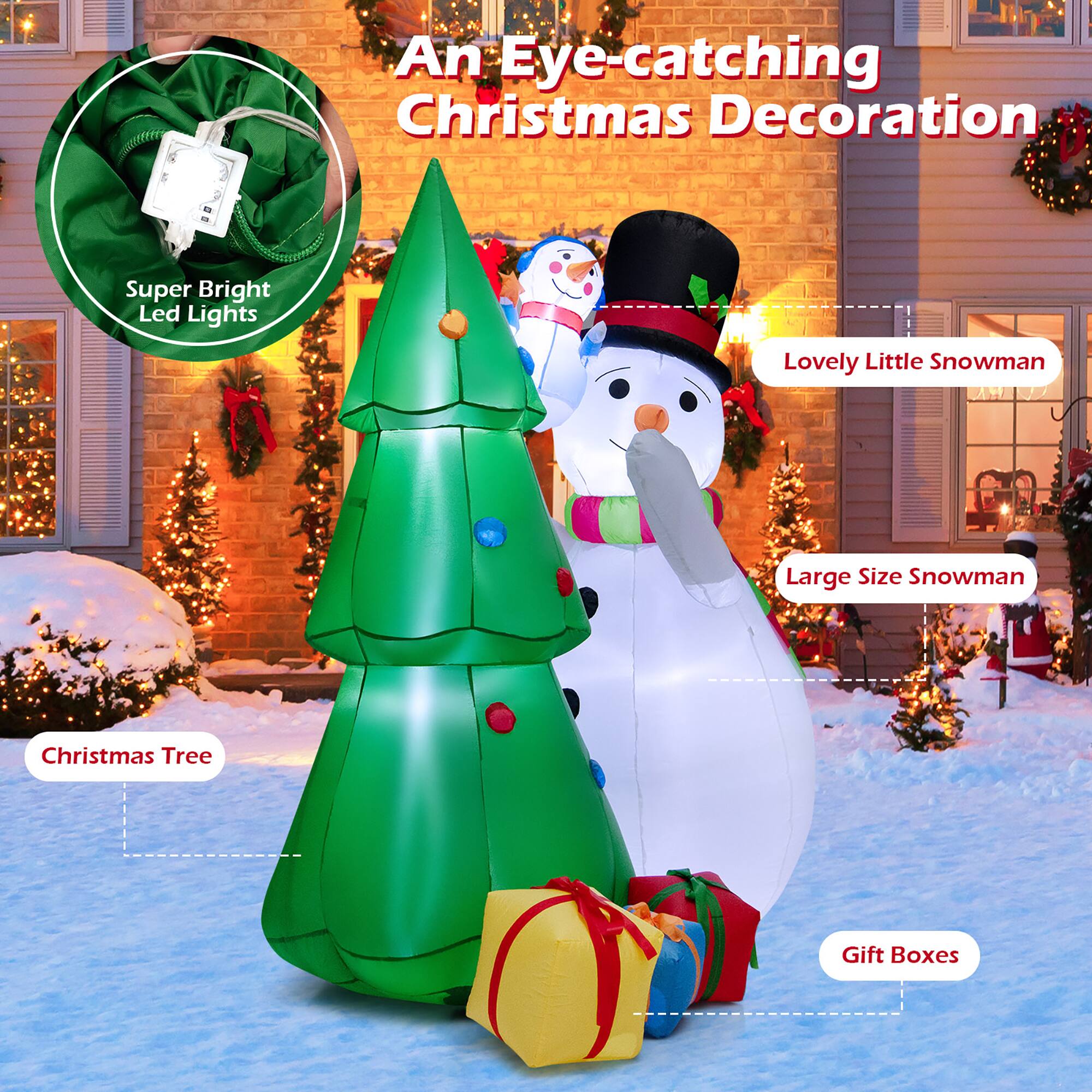 An Eye-catching Christmas Decoration Super Bright LED Lights Lovely Little Snowman Large Size Snowman Christmas Tree Gift Boxes