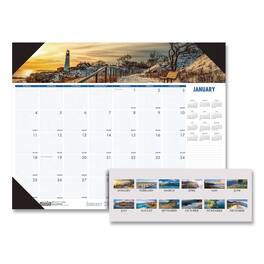 House of Doolittle - Earthscapes Recycled Monthly Desk Pad Calendar Coastlines Photos 22 x 17 Black Binding Corners12 Month Jan Dec 2026