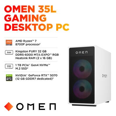 HP OMEN 35L Gaming Desktop AMD Ryzen 7 8700F 32GB DDR5 HP OMEN 35L Gaming Desktop AMD Ryzen 7 8700F 32GB DDR5