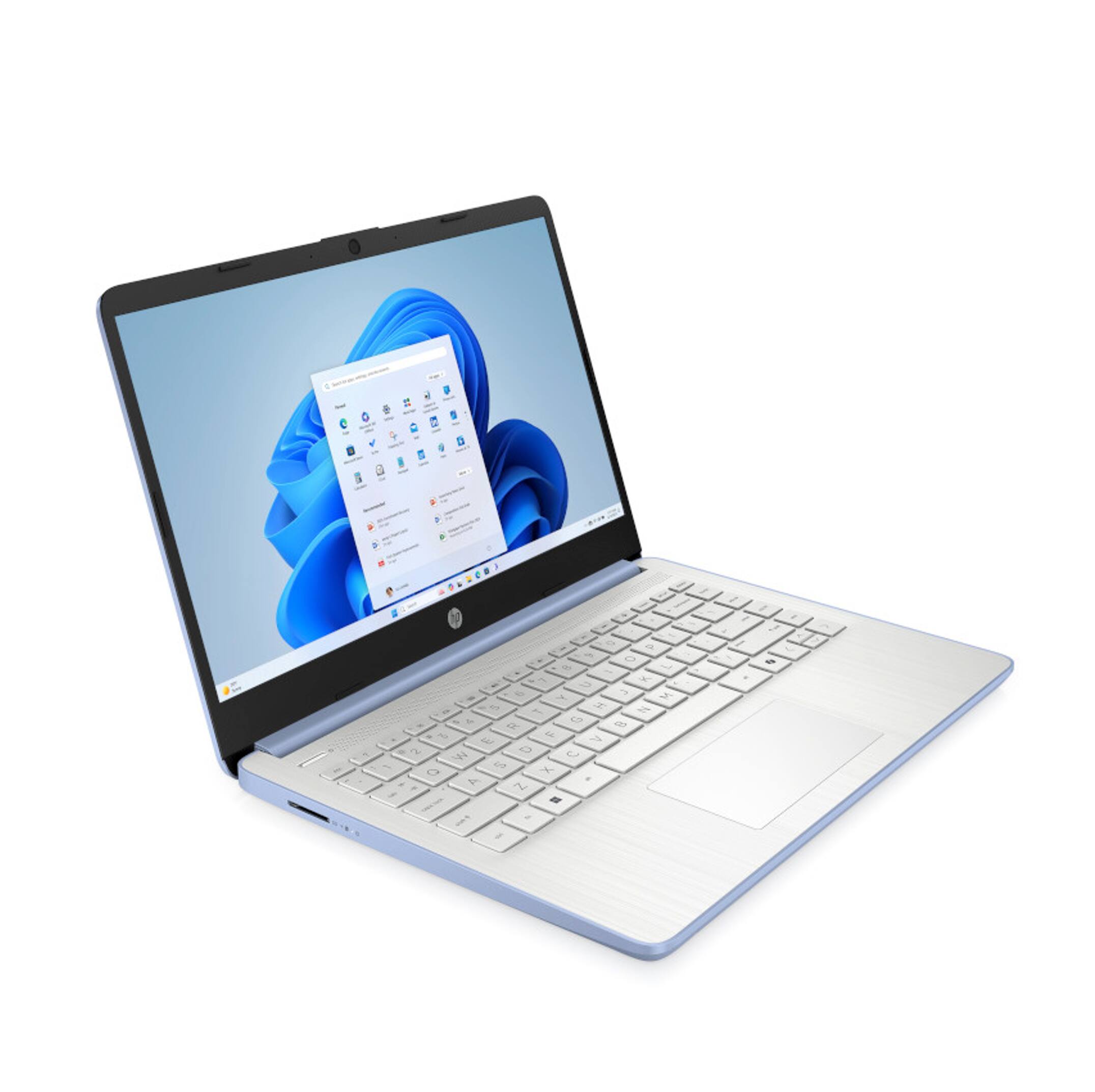 Alt View 2. HP - 14 Laptop 14.0 HD Display (Celeron N4500, 32GB, 2TB SSD, Intel UHD, WiFi 6, Win 11 Pro) w/Office 365 , Backpack - Sky Blue.