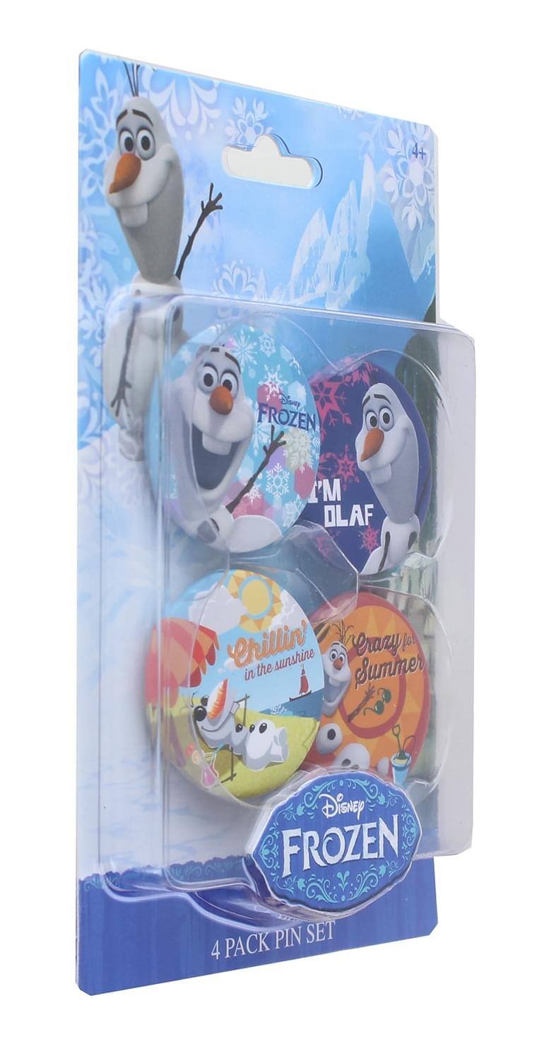 4+ Disney FROZEN I'M OLAF Chill'n in the sunshine Summer in Disney FROZEN PIN SET 4 PACK