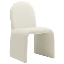Junia Boucle Upholstered Arch Armless Dining Chair by Modway - White
