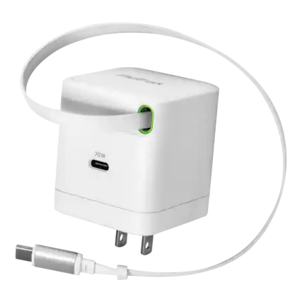 Front. ReTrak - 70W USB-C Wall Charger - White.