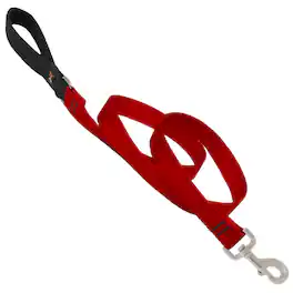 LupinePet - Basic Solids Nylon Dog Leash - Red