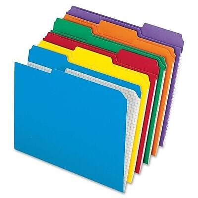 Front. Pendaflex - Pendaflex Recycled File Folder, 1/3-Cut Tab, Assorted, Letter Size, Assorted Colors, 100/Box (R152 1/3 ASST) - Assorted Colors.