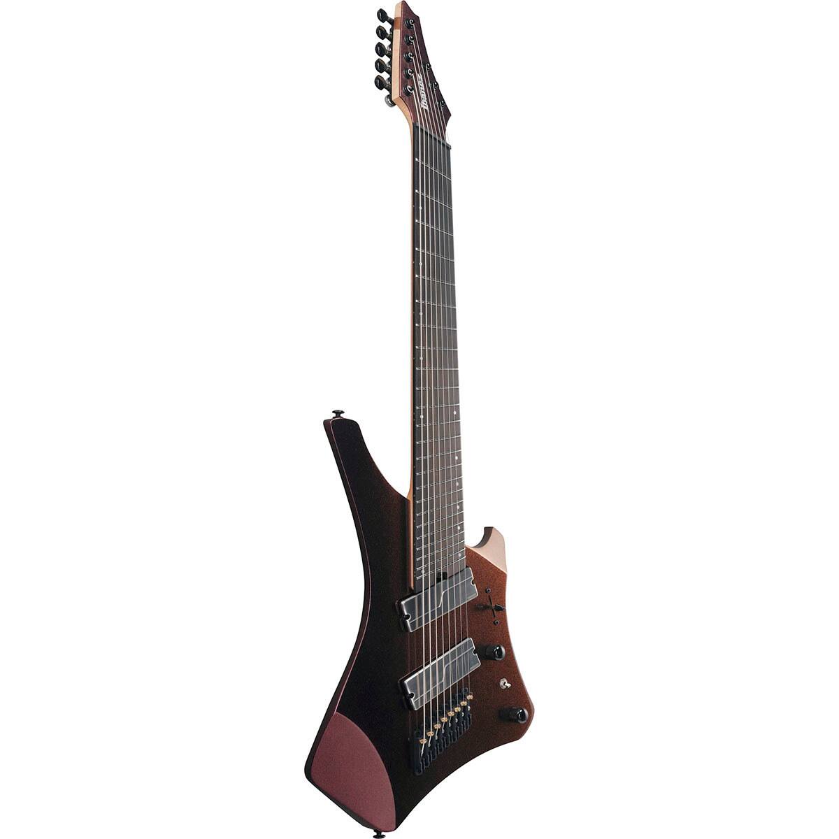 Alt View 2. Ibanez - Ibanez Alpha Series A528 8-String Multi Scale Electric Guitar, Coral Mirage.