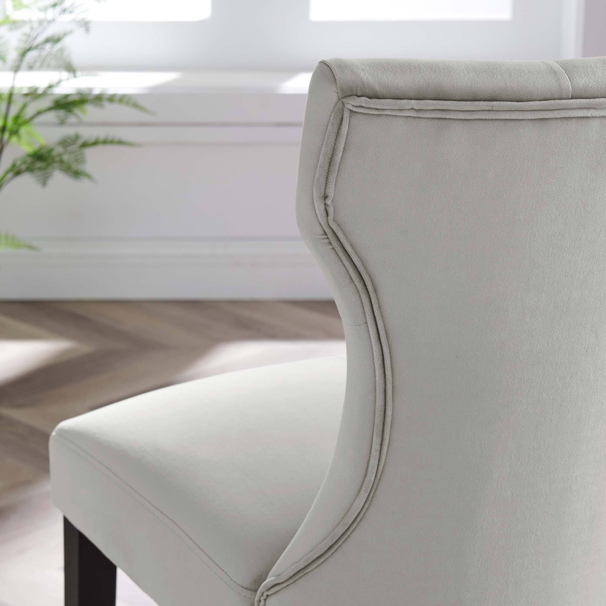 Back. Modway - Silhouette Performance Velvet Dining Chairs Set of 2 by Modway - Light Gray.