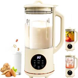 Luckbyte - Automatic Nut Milk Maker 40oz Cold 27oz Hot Blender with Delay Start Keep Warm - White