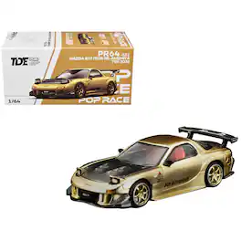 Mazda RX7 FD3S RE Amemiya RHD Gold Metallic with Carbon Hood "Thailand Expo 2026" 1/64 Model Car by Pop Race