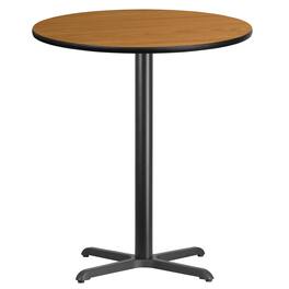 Emma + Oliver - 36" Round Laminate Table Top with 30"x30" Bar Height Table Base - Natural