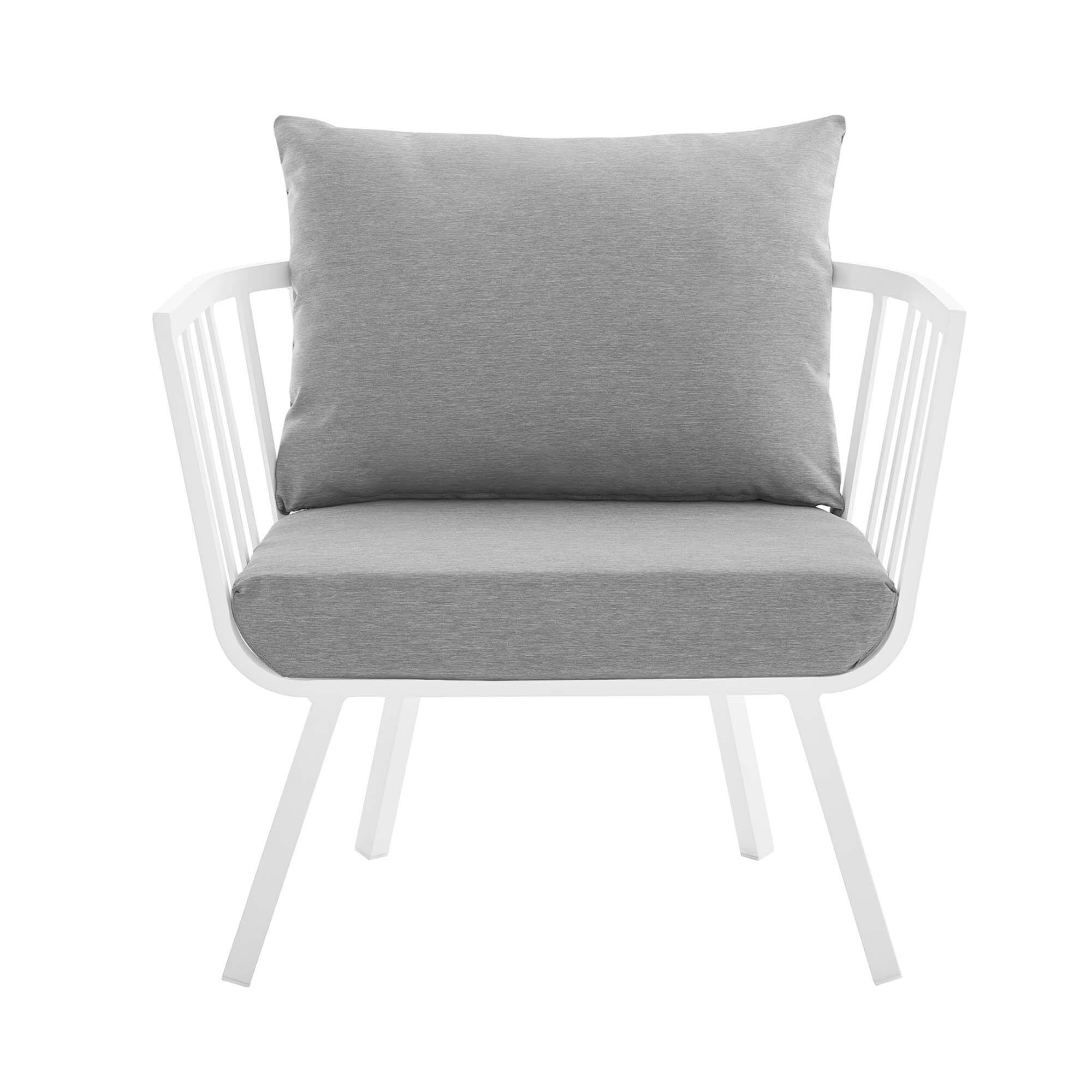 Alt View 2. Modway - Riverside Outdoor Patio Aluminum Armchair by Modway - White Gray.