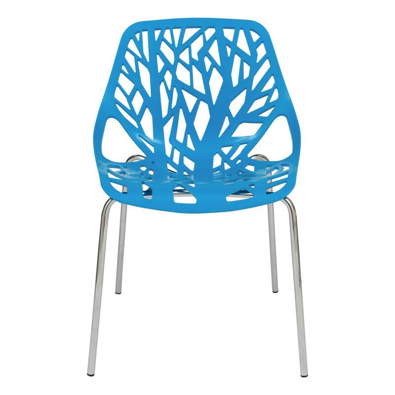 Left. LeisureMod - Asbury Stackable Modern Dining Chair with Cut Out Design and Chrome Legs Side Chair for Home Living Room - Blue.