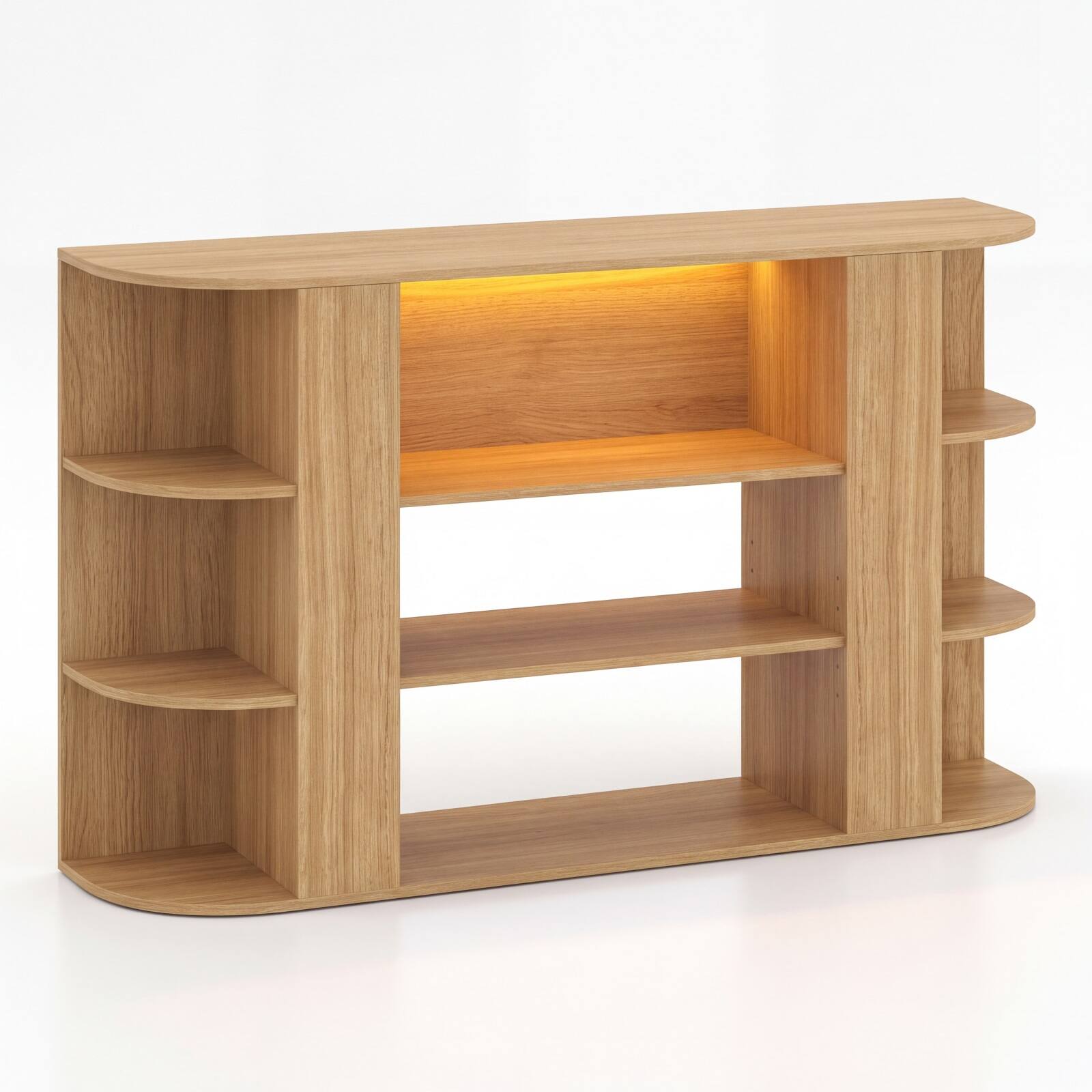 Alt View 9. Costway - Costway 50" TV Stand for 55" TV with RGB Lights Adjustable Removable Shelf for Living Room - Natural.