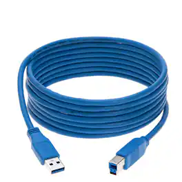 Cables Direct Online - USB 3.0 A-Male to B-Male Cable – 10ft, SuperSpeed Data Transfer for Printers, Scanners, External Hard Drives - Blue