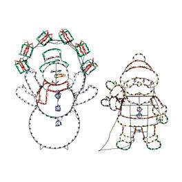 ProductWorks - Pro Line Animated Christmas Display Set w/ 60" Snowman & 48" Santa - Multicolor