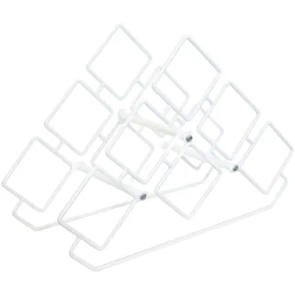 Front. Sunnydaze - 6-Bottle Steel Wire Triangular Tabletop Wine Rack - White.