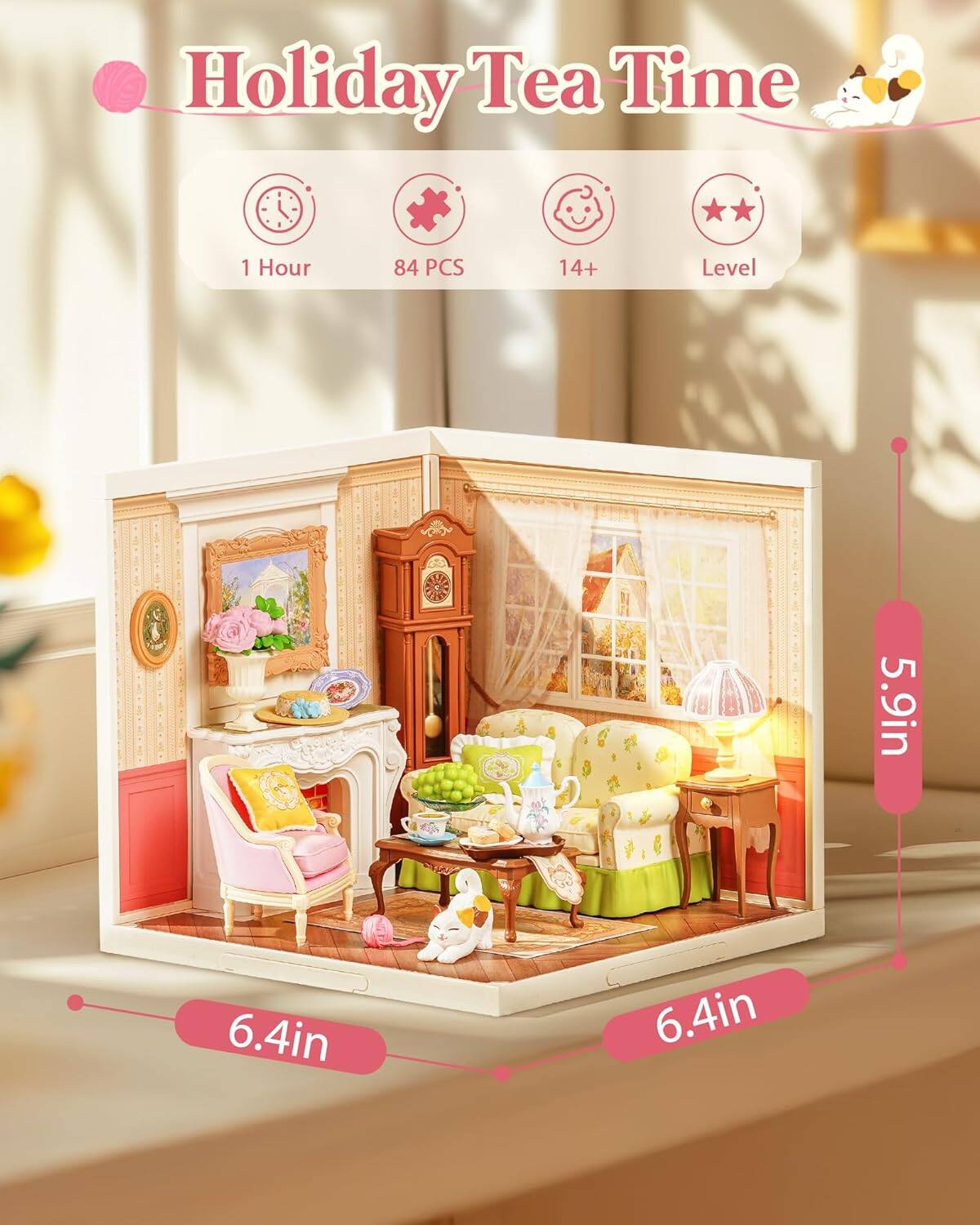 Holiday Tea Time  
1 Hour  
84 PCS  
14+  
Level  
5.9in  
6.4in  
6.4in