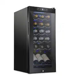 Schmecke - 18 Bottle Compressor Wine Refrigerator, Freestanding Wine Cooler with Lock - Black