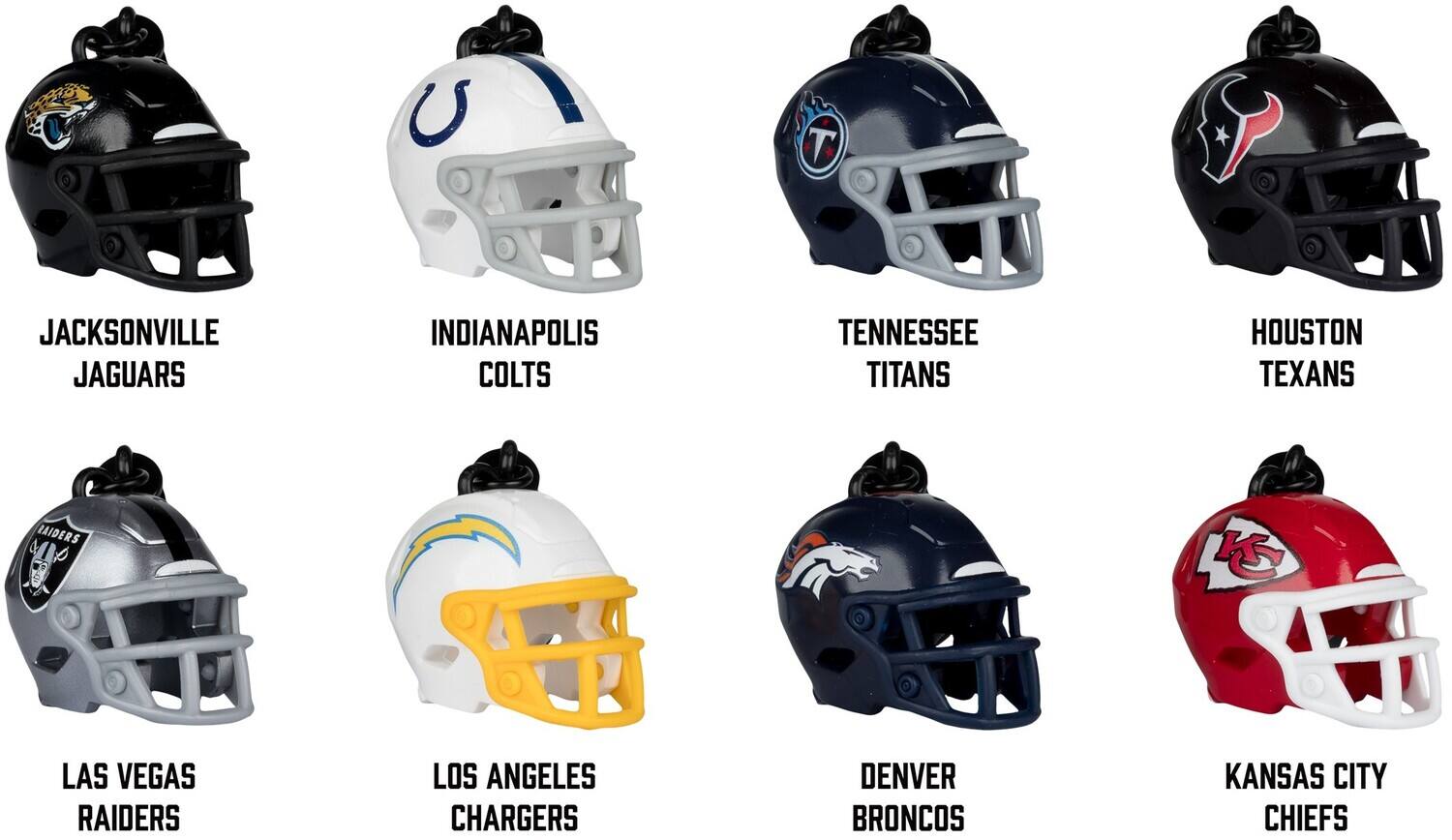 JACKSONVILLE JAGUARS  
INDIANAPOLIS COLTS  
TENNESSEE TITANS  
HOUSTON TEXANS  
LAS VEGAS RAIDERS  
LOS ANGELES CHARGERS  
DENVER BRONCOS  
KANSAS CITY CHIEFS