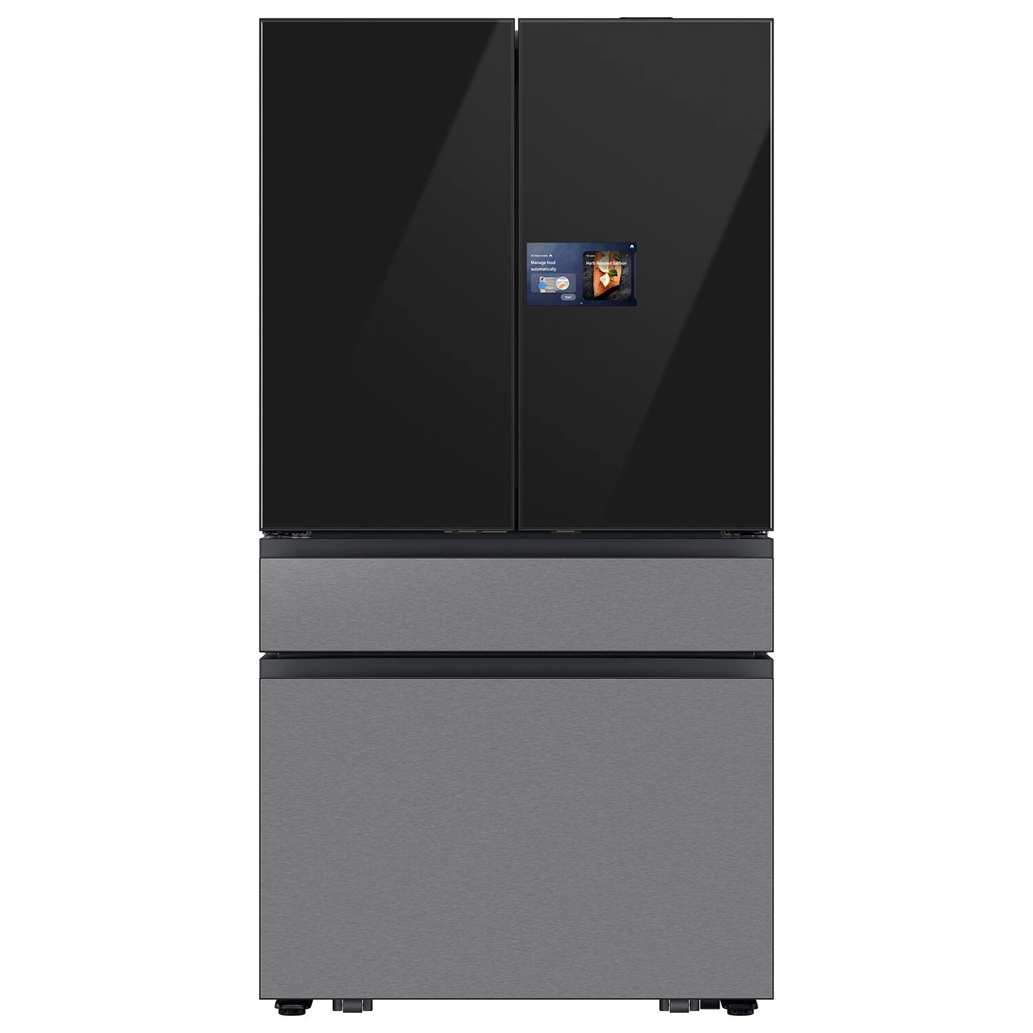 Front. Samsung - 36 in. Wide Bespoke 29 cu. ft. 4-Door French Door Refrigerator with AI Home - Fingerprint Resistant Stainless Steel.