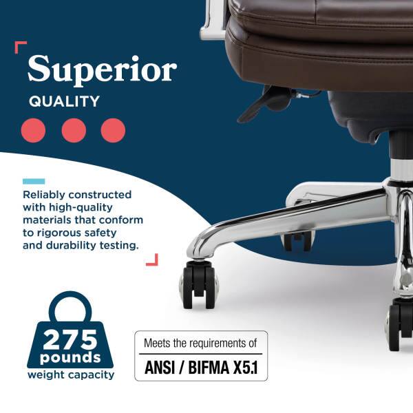 Superior QUALITY

Reliably constructed with high-quality materials that conform to rigorous safety and durability testing.

275 pounds weight capacity

Meets the requirements of ANSI / BIFMA X5.1