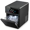 Front. Ecozy Chillio - 2" Clear Ice Ball Maker with CrystalFlux Technology, 4 pcs in 40 Mins, 144 pcs/Day - Black.