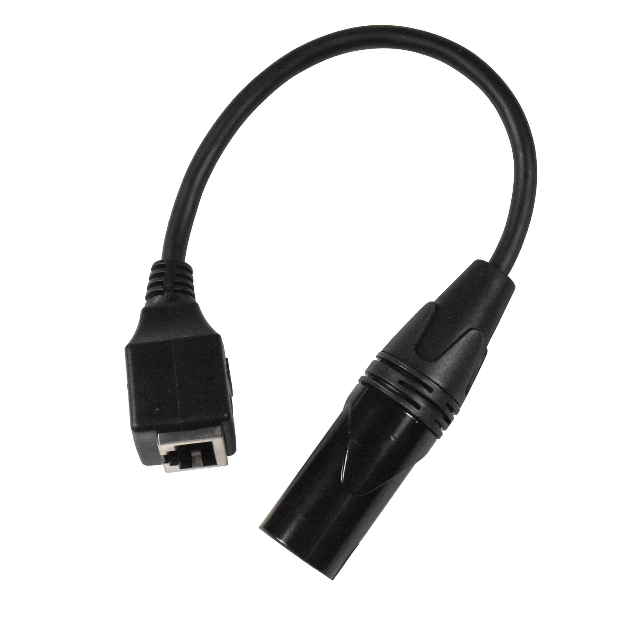 Alt View 5. HQRP - 2-Pack 3-Pin XLR Male to RJ45 Adapter Cables - DMX512 over Cat5 Ethernet, 8 in - Black.