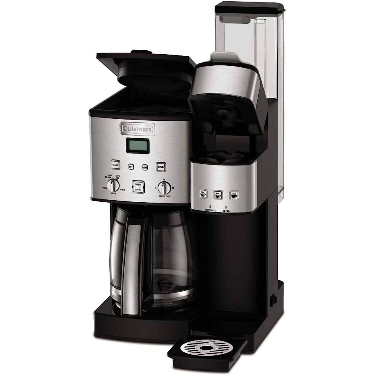 Front. Cuisinart - 12 Cup Drip Brewer/Single Serve Coffee Maker - SS-15FR - Stainless Steel Black.