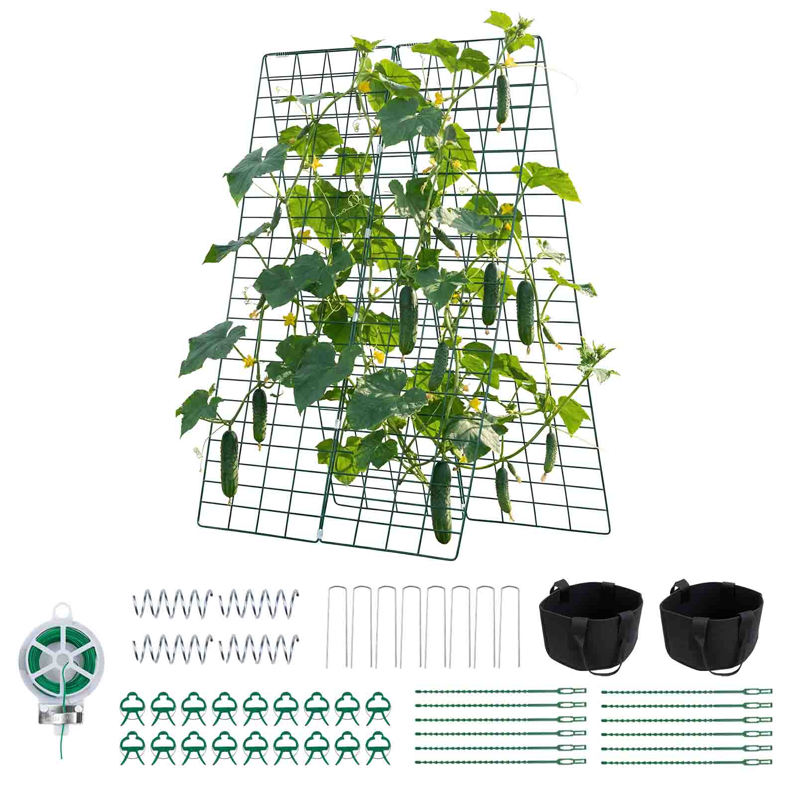 VEVOR - Cucumber Trellis 4 Pack, A-Frame Garden Trellises for Raised Bed, Metal Rustproof Coating Plant Support for Vine - Green price history on PriceWatchPro