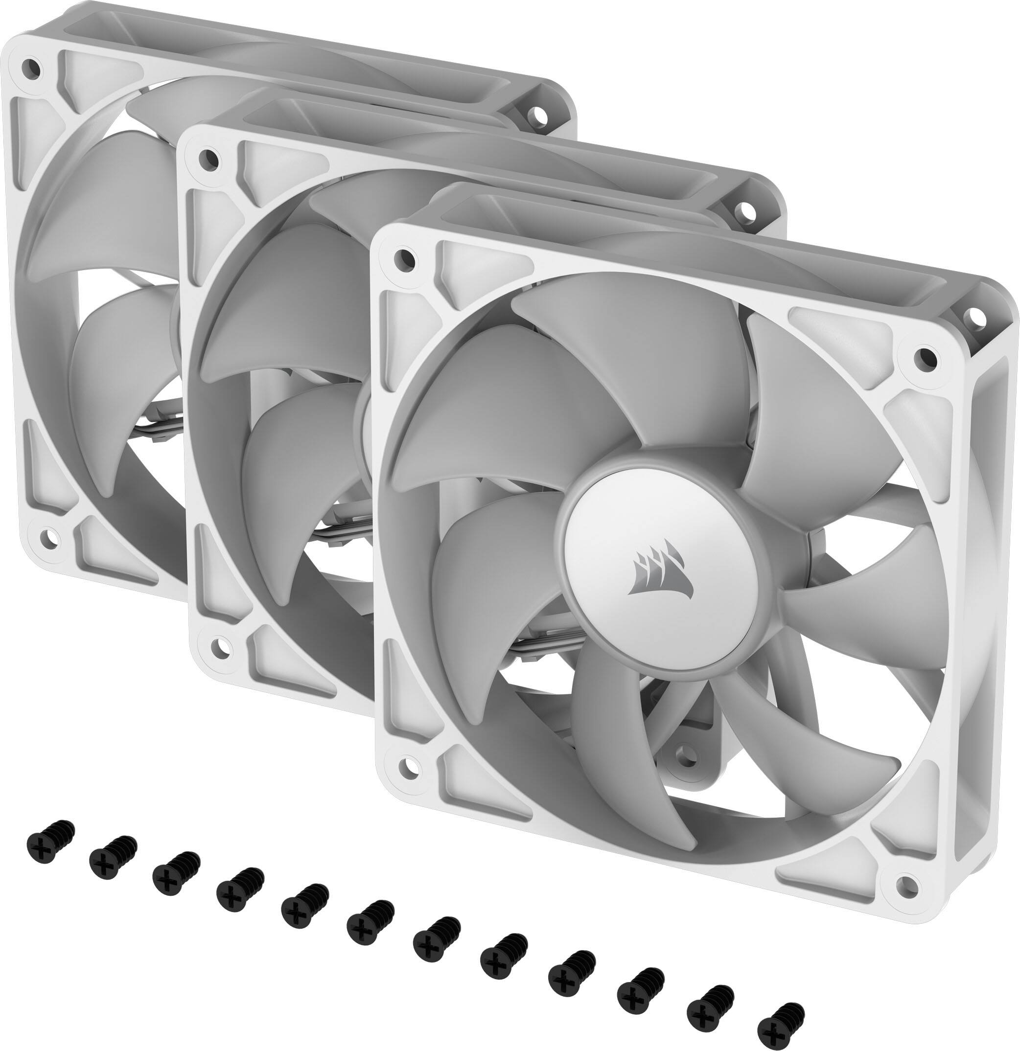 Alt View 21. CORSAIR - RS120 ARGB 120mm PWM Fans (3-pack) - White.