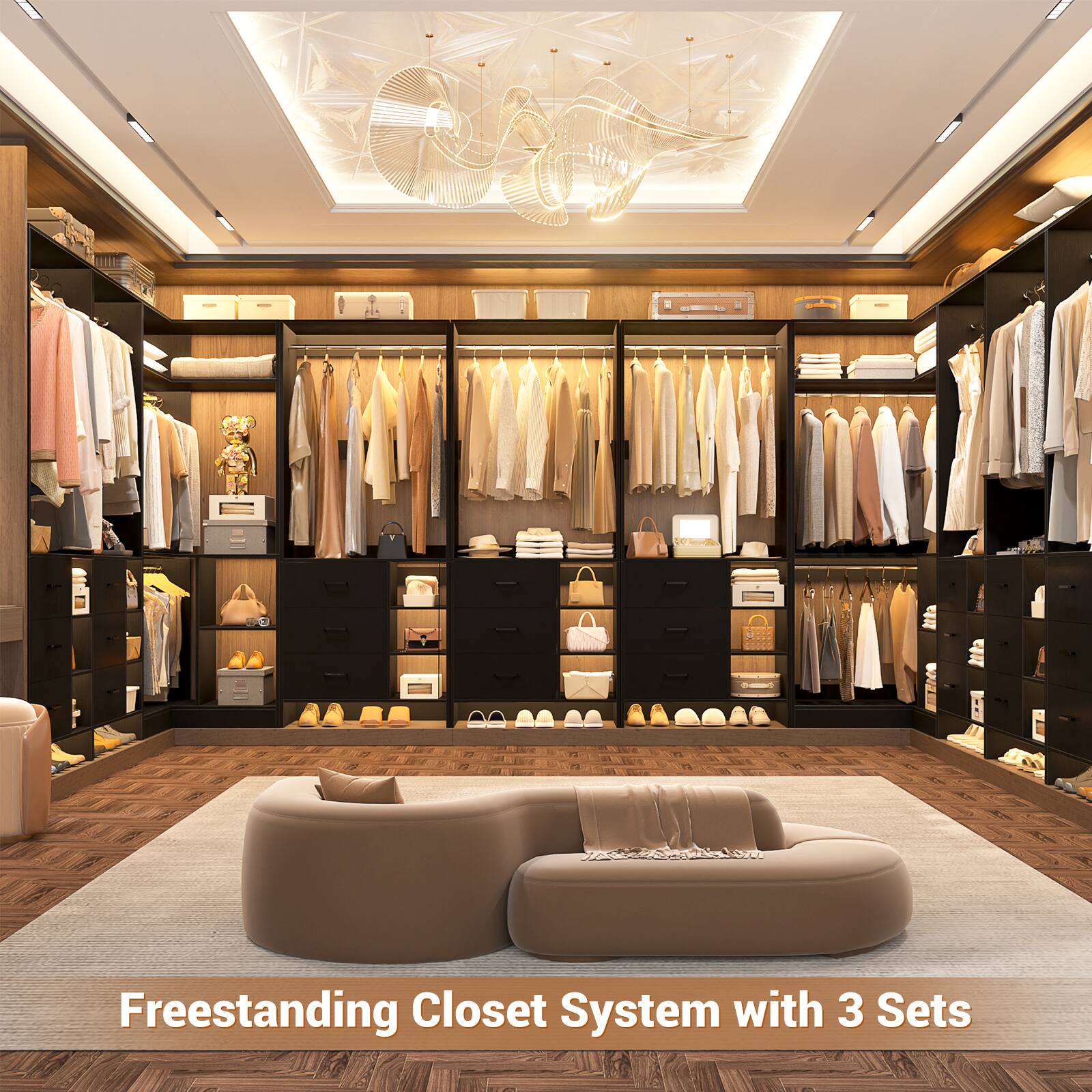 Freestanding Closet System with 3 Sets