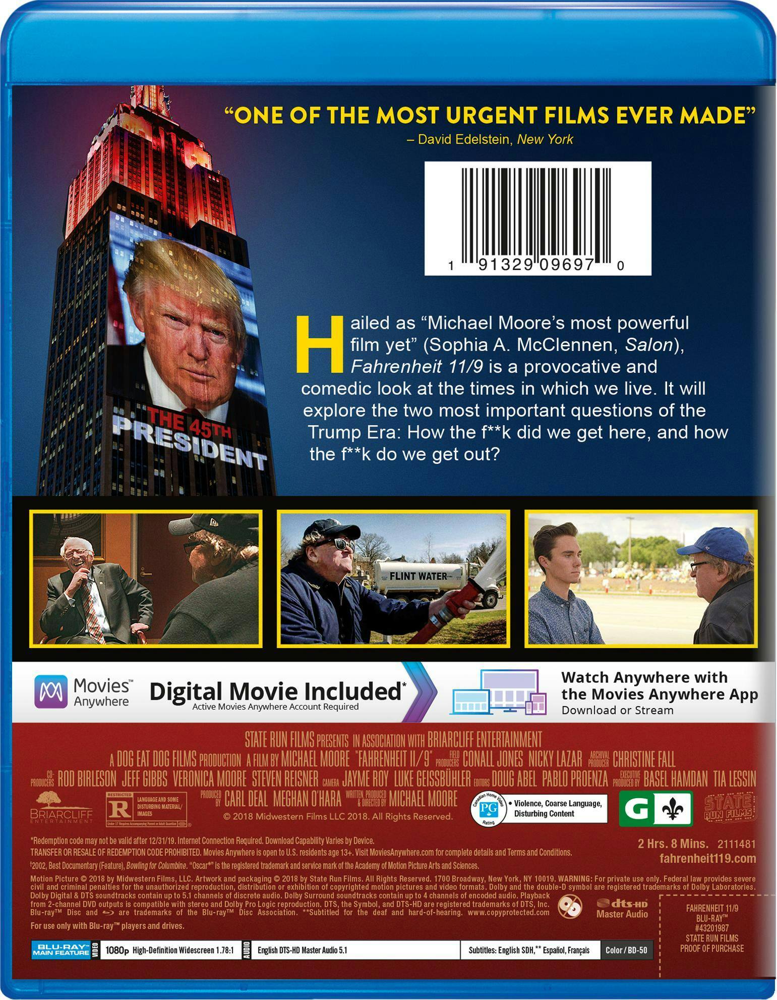 Back. Fahrenheit 11/9   - BLU-RAY.