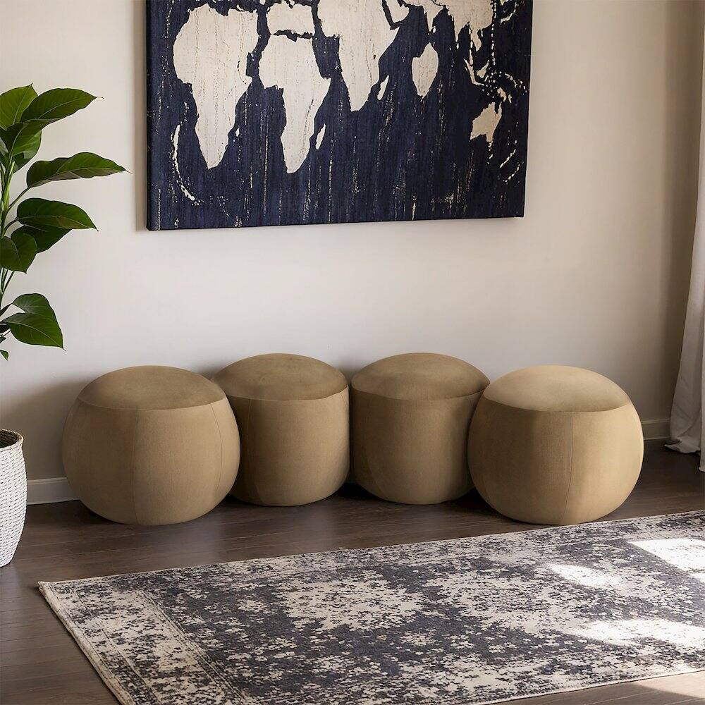 Alt View 1. Meridian Furniture - Apollo Camel Velvet Bench - Beige.