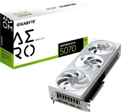 GIGABYTE NVIDIA GeForce RTX 5070 AERO OC 12G GDDR7 PCI Express 5.0 GIGABYTE NVIDIA GeForce RTX 5070 AERO OC 12G GDDR7 PCI Express 5.0